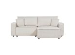 3-SITZER-ECKSOFA Beige Rechtsseitig Mit Schlaffunktion Stauraum Karila