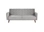 3-SITZER-SCHLAFSOFA Samtstoff Hellgrau Senja