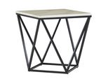 Beistelltisch Marmor Optik Beige/Schwarz Quadratisch 50/50 Cm Malibu
