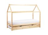 Kinderbett 90X200 Cm Heller Holzfarbton Crillon