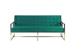 3-SITZER-SCHLAFSOFA Samtstoff SmaragdgrüN Marstal