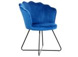 Sessel Samtstoff Blau Lovelock