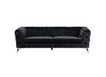 3-SITZER-SOFA Samtstoff Schwarz Sotra
