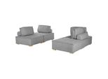 4-SITZER Sofa Set Polyester Grau Tibro