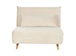 1-SITZER-SCHLAFSOFA Samtstoff Creme Setten