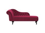 Chaiselongue Samtstoff Burgunderrot Linksseitig Nimes