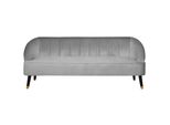3-SITZER-SOFA Samtstoff Hellgrau Alsvag
