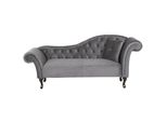 Chaiselongue Samtstoff Grau Rechtsseitig Lattes