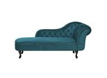 Chaiselongue Samtstoff BlaugrüN Rechtsseitig Nimes