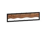 Wandgarderobe Akazie Massivholz Metall Modern 80X20X8 Cm Mit Wellenmuster