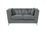 2-SITZER-SOFA Samtstoff Grau Gaula