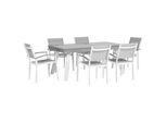 GartenmÖBel Set 6-Sitzer Aluminium Grau Pereta