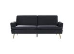 3-SITZER-SCHLAFSOFA Samtstoff Schwarz Vettre