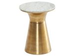Beistelltisch – Rund Marmor Weiß Metall Goldfarben 35X35X45 Cm