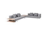 Lounge Set 5-Sitzer Aluminium Weiß Auflagen Grau Missanello