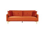 3-SITZER-SCHLAFSOFA Samtstoff Orange Lucan