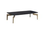 Couchtisch Schwarz/Gold Hochglanz Marmor Optik 120X60X30.5 Cm Metall-Gestell