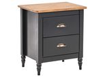 Nachttisch Schwarz/Gold/Heller Holzfarbton Shillington