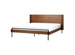 Bett Mit Lattenrost 180X200 Cm Dunkler Holzfarbton Libermont