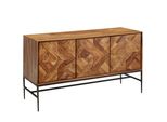 Sideboard – Massivholz, 123X70X45 Cm, Industrial-Stil, Stauraum
