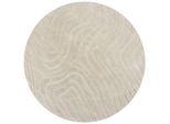 Wollteppich Leven, Abstrakt, Beige, Ø 160 Cm