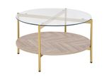 Couchtisch Gold/Heller Holzfarbton Lovell