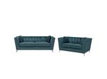 SOFA-SET 5-Sitzer Samtstoff Blau Gaula