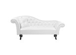 Chaiselongue Kunstleder Weiß Linksseitig Lattes