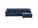 Ecksofa Polsterbezug Marineblau Glosli