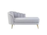 Chaiselongue Samtstoff Hellgrau Linksseitig Allier