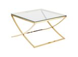 Couchtisch Glas/Edelstahl Gold Quadratisch 70/70 Cm Ringgold