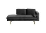 Chaiselongue Samtstoff Schwarz Rechtsseitig Miramas