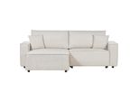 3-SITZER-ECKSOFA Beige Linksseitig Mit Schlaffunktion Stauraum Karila