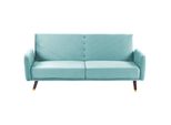 3-SITZER-SCHLAFSOFA Samtstoff Hellblau Senja