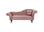 Chaiselongue Samtstoff Rosa Rechtsseitig Lattes
