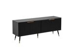 Lowboard Schwarz Eiche-Dekor Modern Stil 150X60X39 Cm Mit TüRen