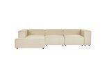 3-SITZER-ECKSOFA Leinen Beige Linksseitig Aprica