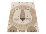 Kinderteppich, Mit LöWen-Motiv, Aus Polyester, Beige, 80 X 150 Cm