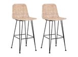 Barhocker 2Er-Set Rattan Beige Cassita
