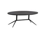 Couchtisch Oval In Schwarz Aus Mango Massivholz Und Metall, 90X50X35 Cm Mit NatüRlicher Holzmaserung