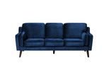 3-SITZER-SOFA Samtstoff Dunkelblau Lokka