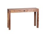 Konsolentisch Akazienholz Schublade Landhausstil Nako, Beige 120X40X70 Cm
