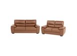 SOFA-SET 5-Sitzer Kunstleder Braun Vogar
