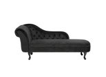 Chaiselongue Samtstoff Schwarz Linksseitig Nimes