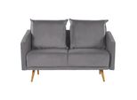 2-SITZER-SOFA Samtstoff Grau Maura