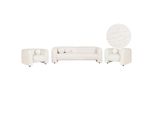 5-SITZER-SOFA Set Bouclé Weiß Leiren