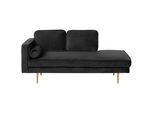 Chaiselongue Samtstoff Schwarz Linksseitig Miramas