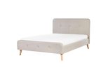 Polsterbett Mit Lattenrost 140X200 Cm Beige Rennes