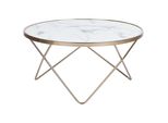 Couchtisch Marmor Optik Weiß/Gold 80 Cm Meridian