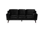 3-SITZER-SOFA Samtstoff Schwarz Lokka